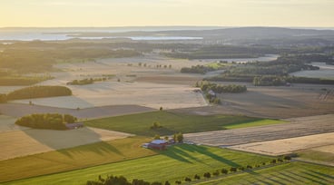 Åkerlandskap sett från ovan