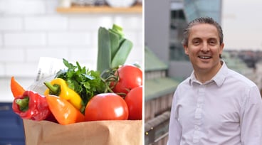 Matkasse och Landshypoteks hållbarhetsanalytiker Joshua Prentice