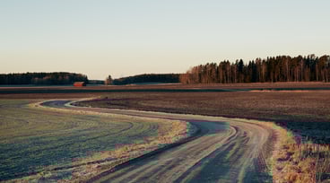 Grusväg på vintern