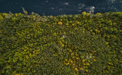 Flygbild över Öreälven, Västerbotten