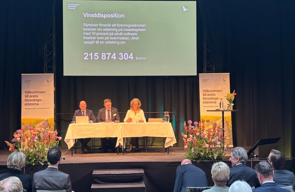 Här syns beloppet för utdelningen, som beslutades om på årets föreningsstämma