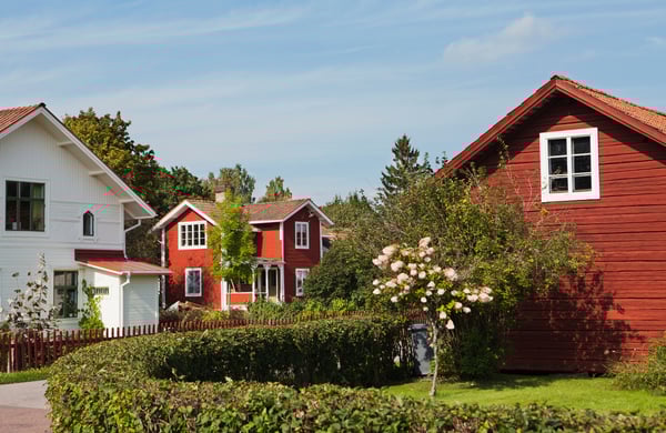 Villaområde på sommaren