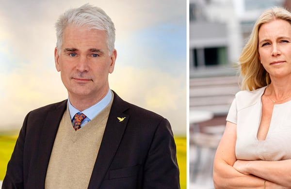 Stefan Malmström och Catharina Åbjörnsson Lindgren, affärschefer på Landshypotek Bank