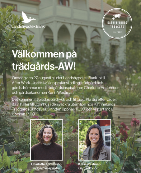 Bild på Charlotte som äger Katrinelunds trädgård