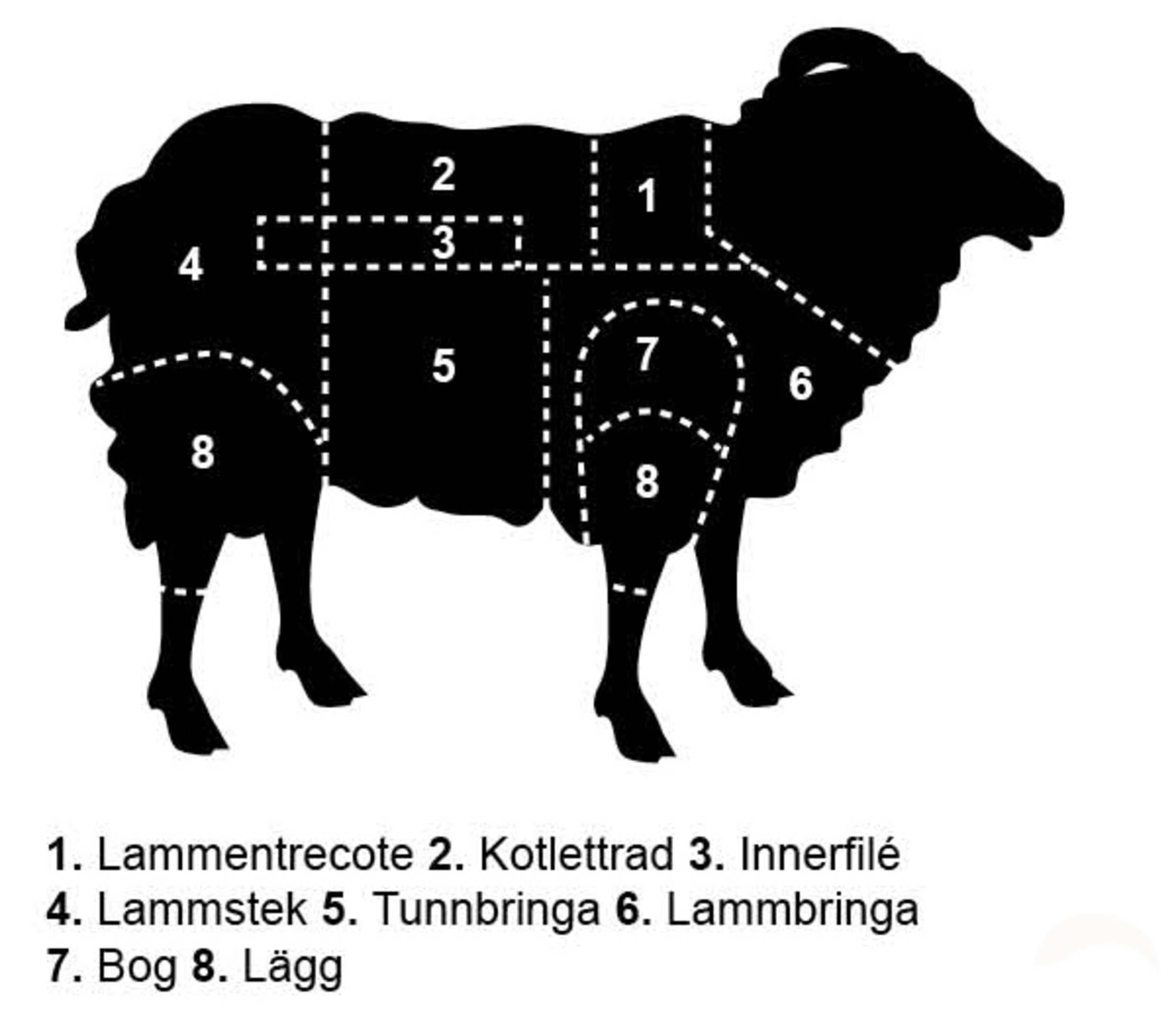 Lamm styckningsschema